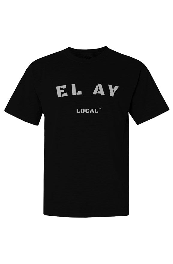 EL AY LOCAL Heavyweight T Shirt - Black/Gray Logo